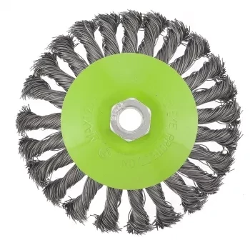 Щетка для УШМ 125 мм М14 &quot;тарелка&quot; крученая металлическая проволока СИБРТЕХ 746117 купить в Челябинске