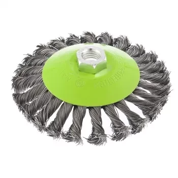 Щетка для УШМ 125 мм М14 &quot;тарелка&quot; крученая металлическая проволока СИБРТЕХ 746117 купить в Челябинске