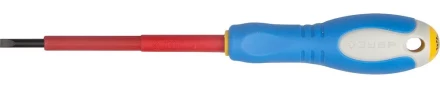 ЗУБР "ПРОФИ ЭЛЕКТРИК". Отвертка Cr-V, трехкомпонент рукоятка, высоковольтная до ~1000В, SL, 3,0x75 мм 25261-3.0-075 купить в Челябинске