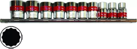 Набор торцевых головок 1/4" 12-ти гр. CrV 10шт. 4-13мм  MATRIX 13594 купить в Челябинске