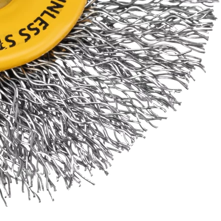 Щетка для дрели, 60 мм, Плоская, со шпилькой, нержавеющая витая проволока Denzel 744463 купить в Челябинске