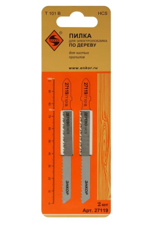 Пилка для электролобзика T101 B 2 шт. Энкор 27119 купить в Челябинске