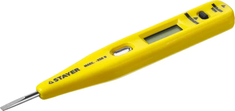 Тестер напряжения STAYER "MASTER" цифровой со световым индикатором, 12-220В, 125мм 45290 купить в Челябинске