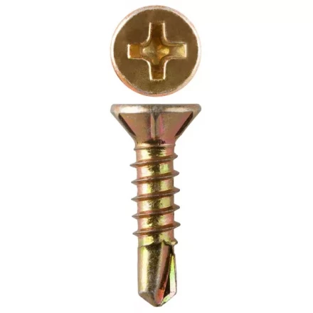 Саморезы ЗУБР со сверлом для оконного профиля, жёлтопассивированные, 3.9x25мм, 14шт 4-300236-39-025 купить в Челябинске