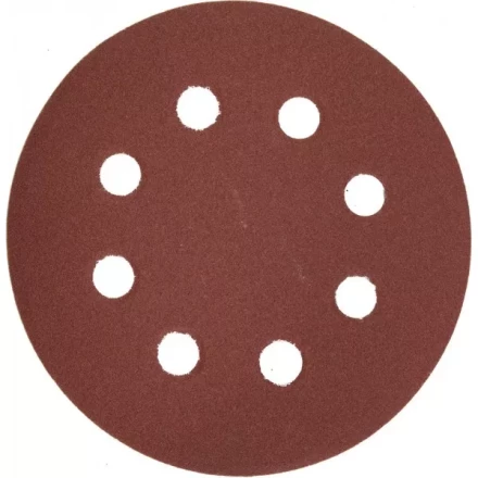 Круг шлифовальный ЗУБР &quot;МАСТЕР&quot; универсальный, из абразивной бумаги на велкро основе, 8 отверстий, Р180, 125мм, 5шт 35562-125-180 купить в Челябинске