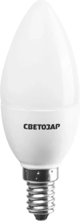 Лампа СВЕТОЗАР светодиодная &quot;LED technology&quot;, цоколь Е14, теплый белый свет (2700К), 220В, 3Вт (25), свеча 44500-25_z01 купить в Челябинске