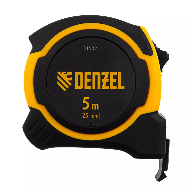 Рулетка Denzel 5м х 25мм, двухкомп. корпус, магнитный обрезиненный зацеп, 31532 купить в Челябинске