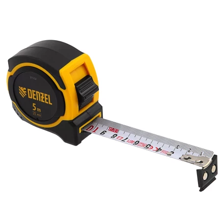 Рулетка Denzel 5м х 25мм, двухкомп. корпус, магнитный обрезиненный зацеп, 31532 купить в Челябинске