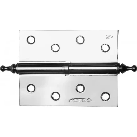 Петля дверная разъемная ЗУБР &quot;ЭКСПЕРТ&quot;, 1 подшипник, цвет хром (CP), левая, с крепежом, 100х75х2,5мм, 2 шт 37605-100-2L купить в Челябинске