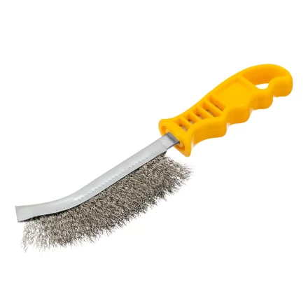 Щетка металлическая с пластмассовой ручкой, нержавеющая проволока Denzel 748287 купить в Челябинске