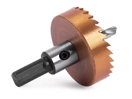 HSS-TiN коронка MESSER 45мм с центр. сверлом и толкающей пружиной для  лист. материала  до 2 мм ц/х купить в Челябинске