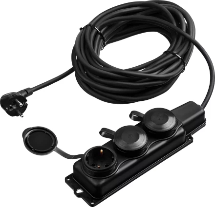 ЗУБР КГ-325-Ш3, КГ, 3 x 2.5 мм2, IP44, 10 м, 3 гн., 4000 Вт, силовой удлинитель, Профессионал (55024-10) купить в Челябинске