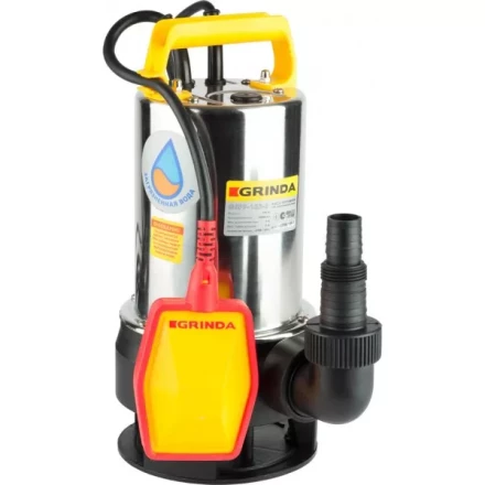 Насос GRINDA д/грязной воды погружной, нерж. сталь, пропускная способность 10000 л/час, высота подачи воды 6 м, 550 Вт GSPP-165-6 купить в Челябинске
