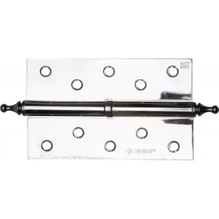 Петля дверная разъемная ЗУБР &quot;ЭКСПЕРТ&quot;, 1 подшипник, цвет хром (CP), левая, с крепежом, 125х75х2,5мм, 2 шт 37605-125-2L купить в Челябинске