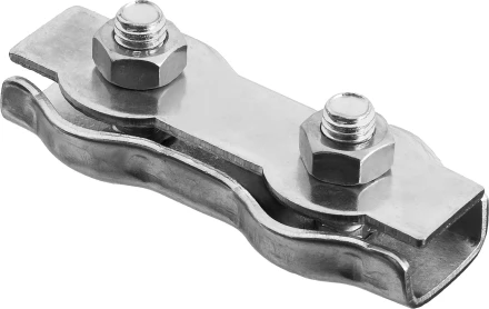 Зажим троса ЗУБР &quot;МАСТЕР&quot; двойной, оцинкованный, 8мм, 15 шт 4-304445-08 купить в Челябинске