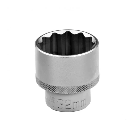 Головка торцевая 32 мм двенадцатигранная CrV под квадрат 1/2 хромированная Stels 13674 купить в Челябинске