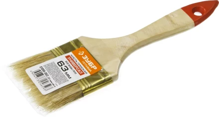 Кисть плоская ЗУБР &quot;УНИВЕРСАЛ-ОПТИМА&quot;, светлая щетина, деревянная ручка, 63мм 01099-063_z01 купить в Челябинске