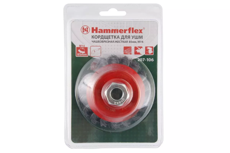 Кордщетка HAMMER чаша 85мм для УШМ витая сталь (207-106) купить в Челябинске