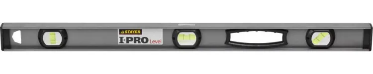 Уровень STAYER "PROFESSIONAL" I-PROLevel, усилен рельс с ручками, утолщен особопрочн профиль, точность 1мм/м, 3 ампулы, 80см 3477-080 купить в Челябинске