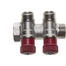 Коллектор GENERAL FITTINGS для горячей воды, вентили, никелированная латунь, вход 3/4" - 2 выхода 1/2" 51046-3/4-1/2-HT2 купить в Челябинске