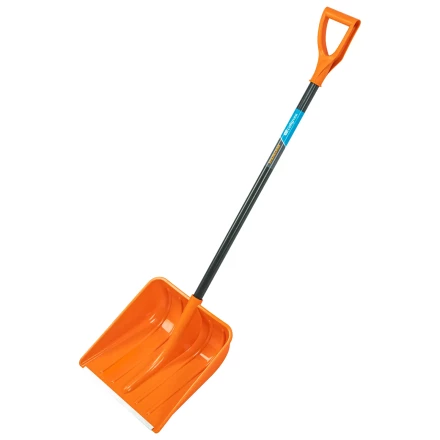 Лопата для уборки снега пластиковая Сибртех, 400х405х1380 мм, стальной черенок, усиленная 61666 купить в Челябинске
