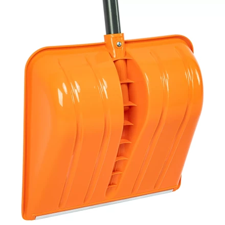 Лопата для уборки снега пластиковая Сибртех, 400х405х1380 мм, стальной черенок, усиленная 61666 купить в Челябинске