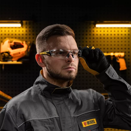 Очки защитные открытые Denzel 89191, поликарбонатные, прозрачная линза, 2х комп.дужки купить в Челябинске