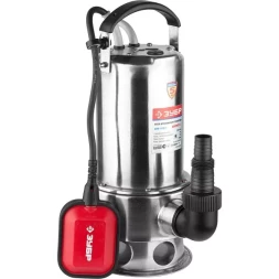 Насос ЗУБР погружной для грязной воды, корпус из нержавеющей стали, пропускная способность 280 л/мин, 1100Вт ЗНПГ-1100-С