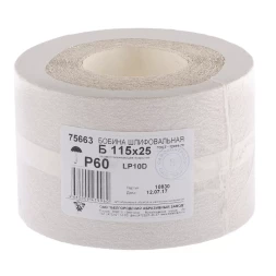Шкурка на бумажной основе LP10D Р60 рулон 115 мм х 25м БАЗ артикул 75663