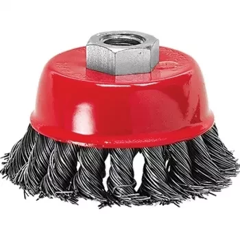 Щетка для УШМ, 75 мм, М14, &quot;чашка&quot;, крученая металлическая проволока  MATRIX 74624 купить в Челябинске