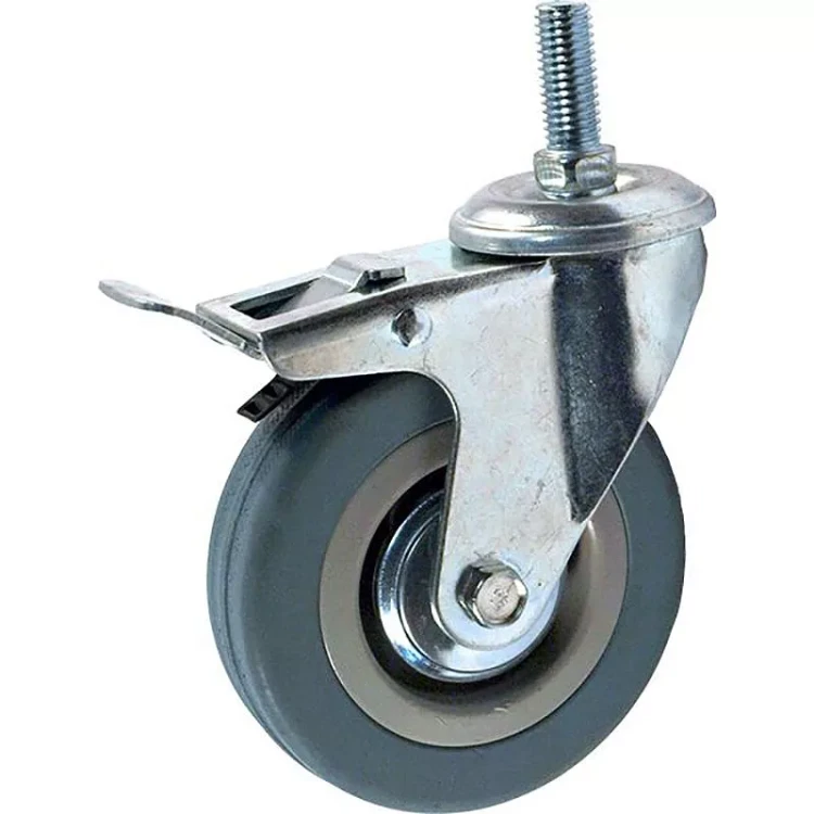 Аппаратное поворотное колесо с болтом  HITCH 75*20 резина серая SCtg93 (SZ084825) купить в Челябинске