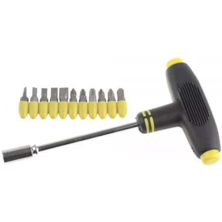 Набор STAYER Отвертка с Т-образной резиновой ручкой с битами, 12 предметов 2541-H6 купить в Челябинске