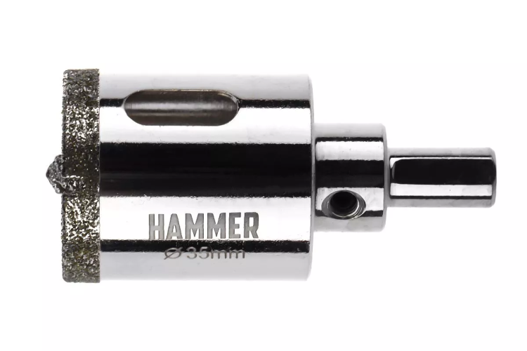 Коронка алмазная HAMMER Ф35мм HEX (DHS 35.0*65/5) купить в Челябинске