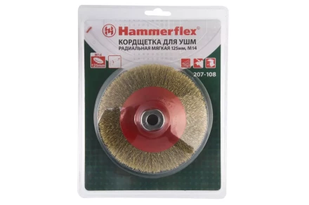 Кордщетка HAMMER тарелка 125мм для УШМ гофрированная латунированная сталь (207-108) купить в Челябинске