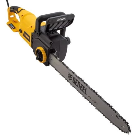 Пила цепная электрическая Denzel EDS-2200 2.2 кВт продольная шина 45 см шаг 3/8 паз 1.3 мм 62 звена 95619 купить в Челябинске