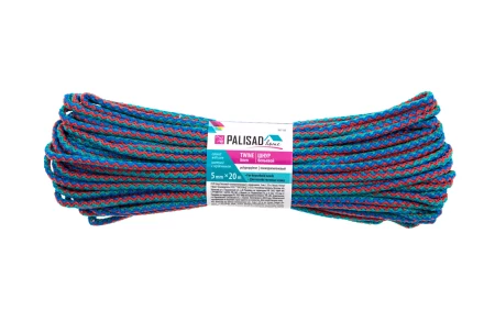 Шнур бельевой полипропиленовый с сердечником, 5 мм L 20 м, цветной, Home Palisad 937135 купить в Челябинске