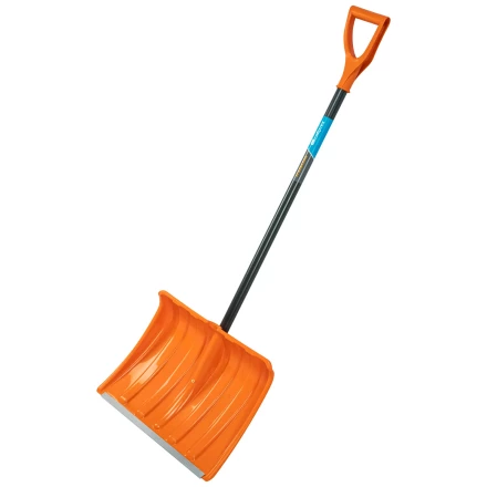 Лопата для уборки снега пластиковая Сибртех, 490х370х1350 мм, стальной черенок, усиленная 61667 купить в Челябинске