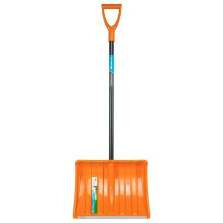 Лопата для уборки снега пластиковая Сибртех, 490х370х1350 мм, стальной черенок, усиленная 61667 купить в Челябинске