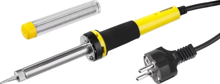 Паяльник с двухкомпонентной рукояткой и долговечным жалом, STAYER &quot;PROFI&quot; PROTerm, 55300-30, в комплекте (припой и подставка), 30 Вт, конус 55300-30 купить в Челябинске