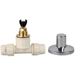 Кран ЗУБР "ШиреФит" запорный в сборе "штуцер с гайкой - кран запорный - штуцер с гайкой", 20мм 51570-20