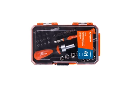 Набор отверток-держателей с битами и торцевыми головками Кратон Complect SSK-03, 41 пр. в кейсе 2 09 05 003 купить в Челябинске