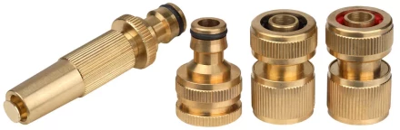 Набор GRINDA полив латун: наконечник, 2 соединителя, адаптер 1/2&quot;-3/4&quot;, 4предм 8-427246 купить в Челябинске