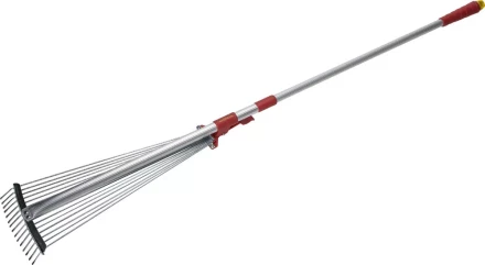 Грабли GRINDA, алюминиевый телескопический черенок, 15 круглых зубцов 421868 купить в Челябинске