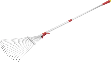 Грабли GRINDA, алюминиевый телескопический черенок, 15 круглых зубцов 421868 купить в Челябинске