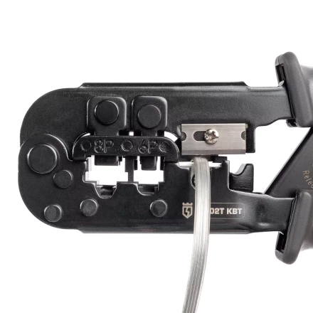 Кримпер многофункциональный КВТ JT-02T с 2 встроенными модулями для обжима RJ-45, RJ-12, RJ-11 (89229) купить в Челябинске