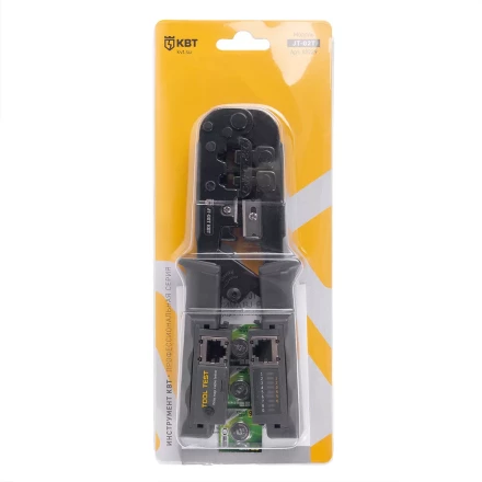 Кримпер многофункциональный КВТ JT-02T с 2 встроенными модулями для обжима RJ-45, RJ-12, RJ-11 (89229) купить в Челябинске