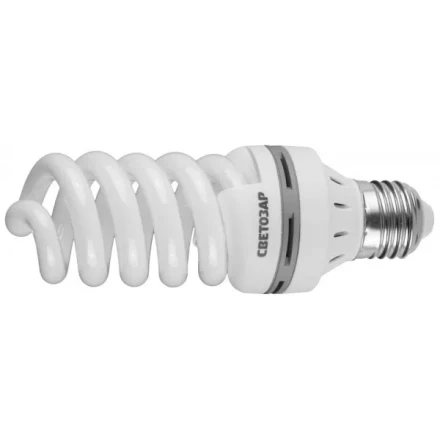 Энергосберегающая лампа СВЕТОЗАР &quot;ЭКОНОМ&quot; спираль,цоколь E27(стандарт),Т3,теплый белый свет(2700 К), 8000час, 20Вт(100) 44352-20_z01 купить в Челябинске