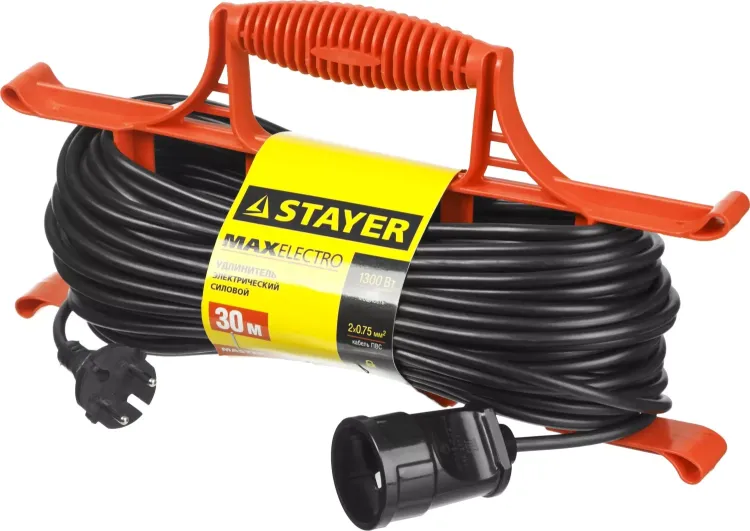 Удлинитель электрический "MAXElectro" на рамке, 30 м, 1 гнездо, STAYER 55018-30 купить в Челябинске