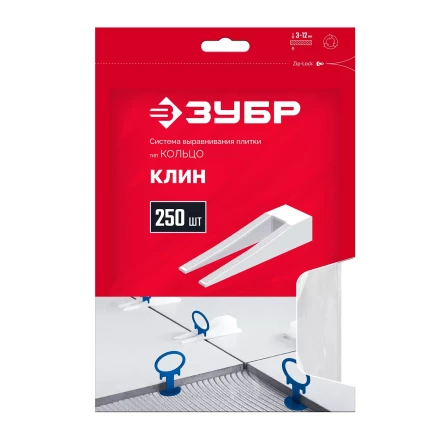 ЗУБР КОЛЬЦО, клин 250 шт, система выравнивания плитки (3387-250) купить в Челябинске