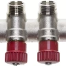 Коллектор GENERAL FITTINGS для горячей воды, вентили, никелированная латунь, вход 3/4" - 4 выхода 1/2" 51046-3/4-1/2-HT4 купить в Челябинске